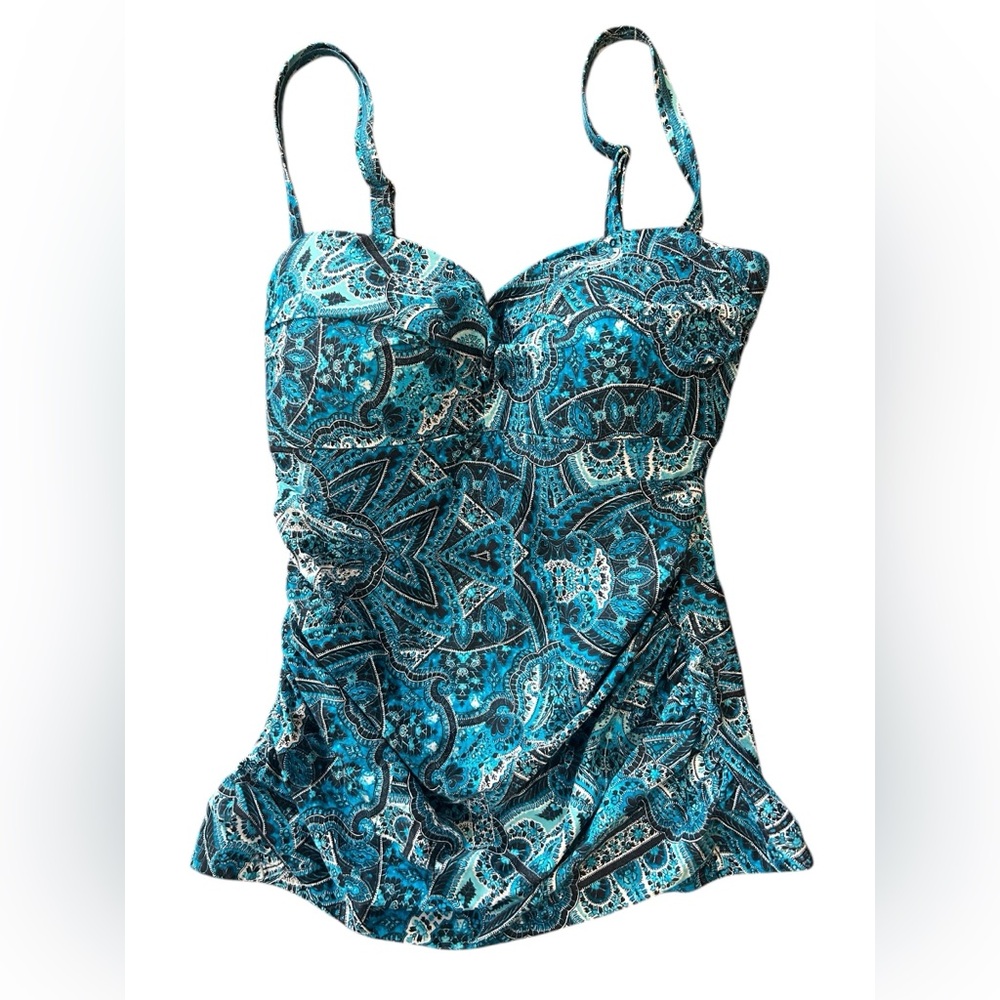 Sea Level Swim Bella Mare Twist Front Cup Bandeau Singlet Top Seafoam Size 6